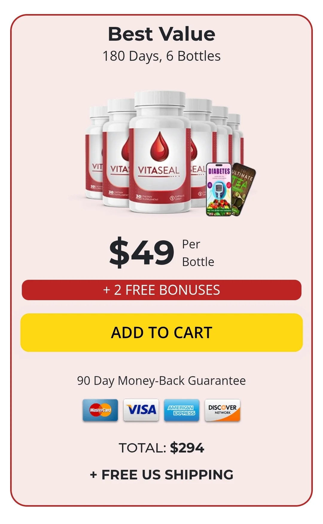 VitaSeal™ 6 bottles pricing